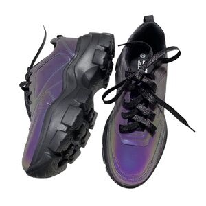 Lucky Step 10 Memory Foam Translucent Purple Platform‎ Shoes